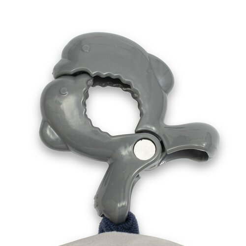 Baby Mix Dětská plyšová hračka s hracím strojkema klipem Medvídek modrá, 24 cm