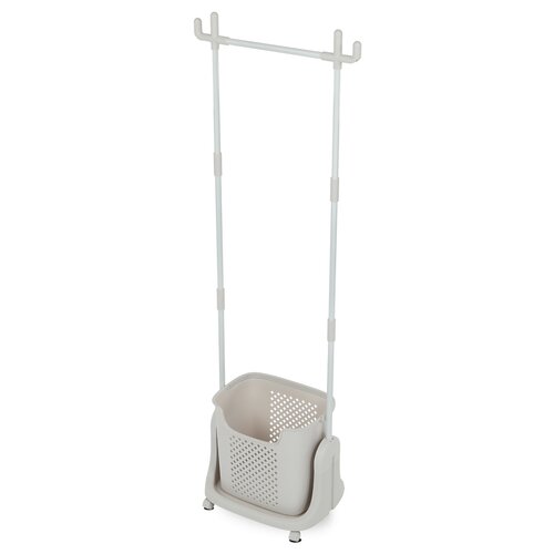 Stojak na ubrania z koszem GD-186 BGE, plastik,biały