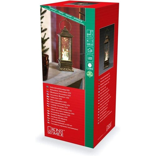 Dekoracyjna latarnia LED z bałwankami, brązowy