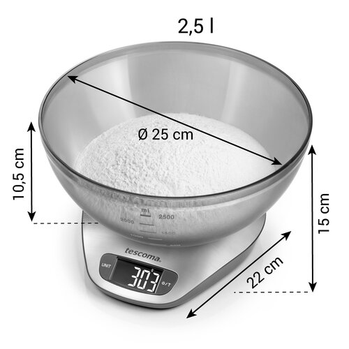 Tescoma Digitální kuchyňská váha s mísou GrandCHEF 5 kg