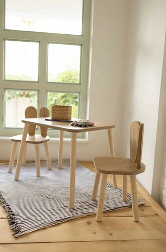 Dětská sada stolečku a židliček 2 ks Bunny OneChair Set - Brown