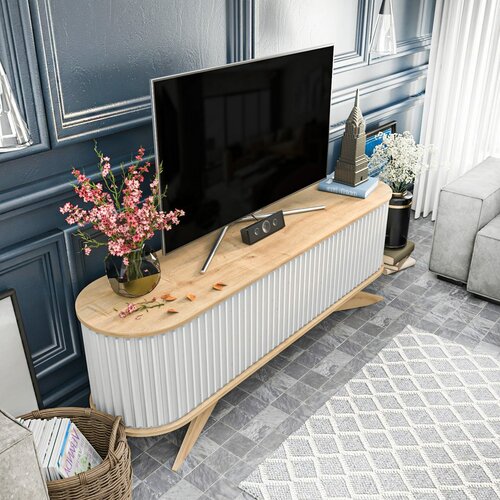 Stor Sapphire Oak and White TV-állvány