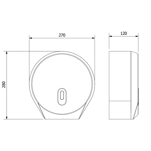 AQUALINE 1319-91 Emiko zásobník na toaletní papír do průměru 26 cm, ABS šedá