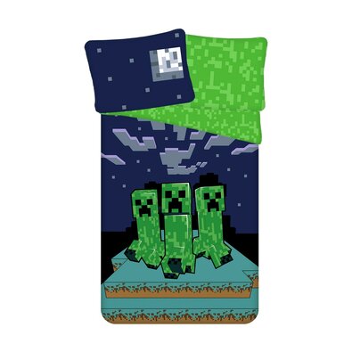 Lenjerie de pat din bumbac Minecraft Sssleep Tight, 140 x 200 cm, 70 x 90 cm