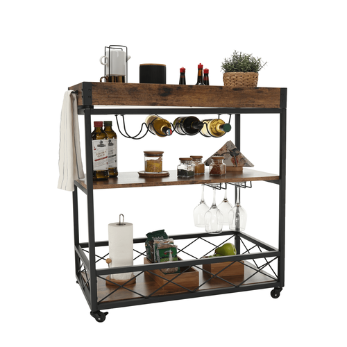 Servierwagen auf Rädern Sandrobraun  ,