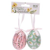 Wielkanocna dekoracja do powieszenia Floral Eggs 2 szt., multikolor