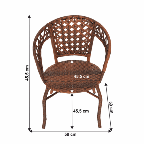 Set de grădină rattan 1+2, JARUB, maro