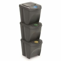 Coșuri selectare gunoi Sortibox 25 l, 3 buc., gri