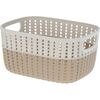 Plastikowy koszyk Duo, kremowy, 23,5 x 17,5 x 11,5