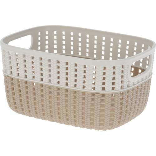 Kunststoffkorb Duo, Creme, 23,5 x 17,5 x 11,5 cm