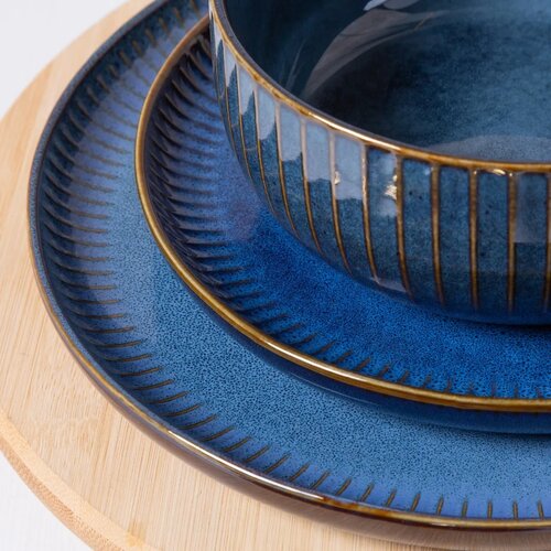 Castron din porțelan Altom Reactive Stripesalbastru , 15 cm