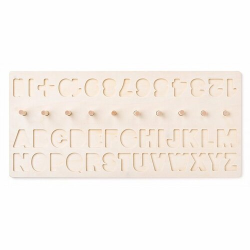 Woody Didaktikus tábla számlálóval, betűkkel és  számokkal, 51 x 4 x 23,5 cm