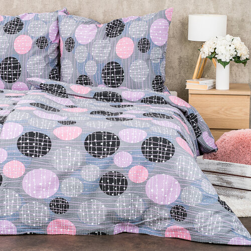 Lenjerie de pat bumbac creponat 4Home Pink illusion, 140 x 200 cm, 70 x 90 cm