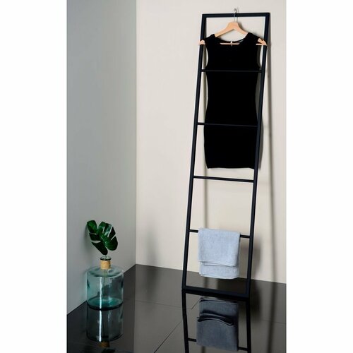 SAPHO Ska551 Ska uscător de prosoape pentrusprijin 42 x 170 x 2 cm, negru mat
