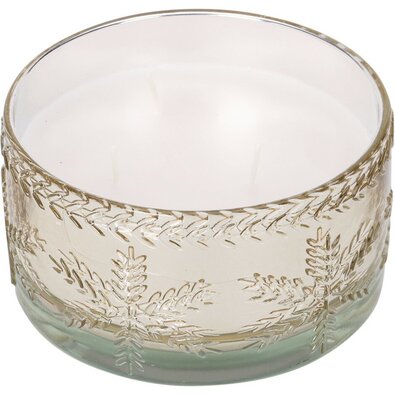 Lumânare în sticlă Glass snowflake 350 g, auriu, 15 x 8 cm