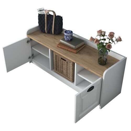 Schuhschrank Pilo White and Walnut