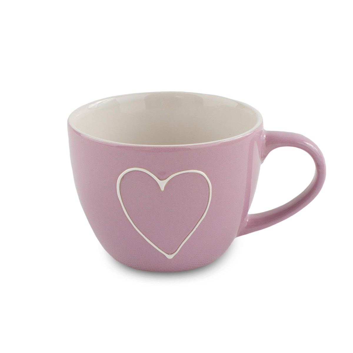 Keramický hrnček Heart 440 ml, ružová