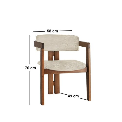 Scaun de sufragerie CO Light Grey and Walnut