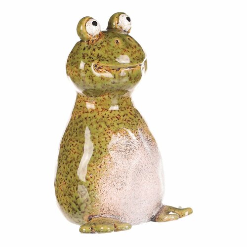 Dekoracja ogrodowa na płot Żaba, 8 x 8 x 14 cm,ceramiczna