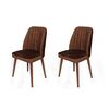 Set de scaune de sufragerie Alfa Brown and Walnut, 2 buc.