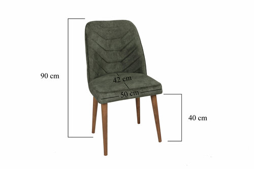 Zestaw krzeseł do jadalni Dallas Dark Green and Brown, 4 szt.