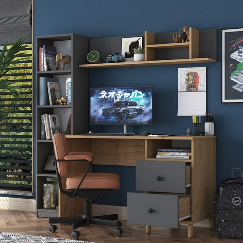 Pracovní stůl Hapem Walnut and Anthracite