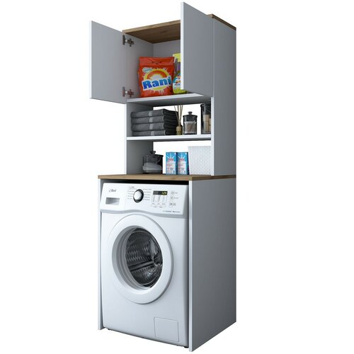Waschmaschinenschrank Karin White and Walnut