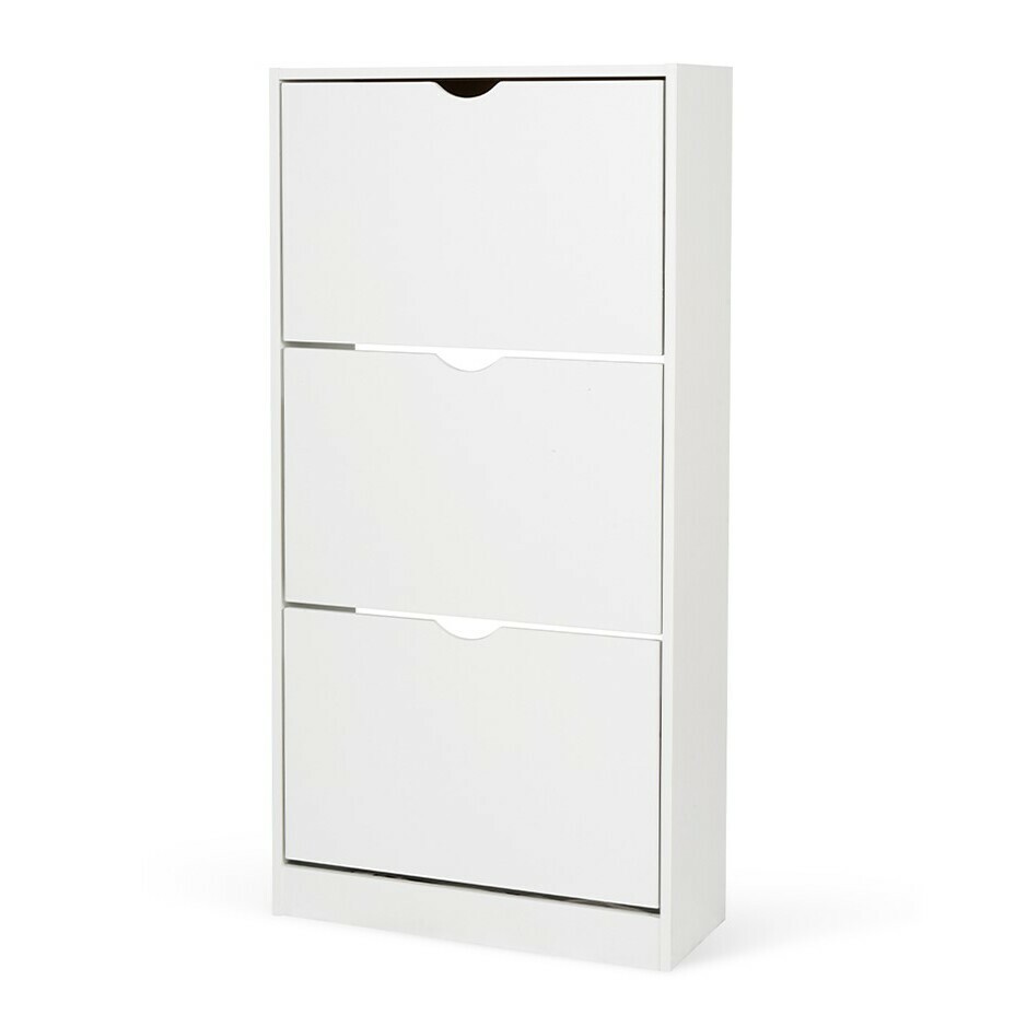Výklopný botník POINT Slim 3, bílá
