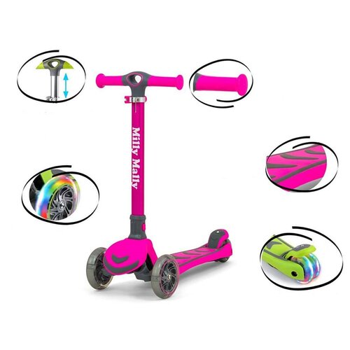 Milly Mally Scooter Boogie gyerek roller rózsaszín, 80,6 x 59 x 25 cm