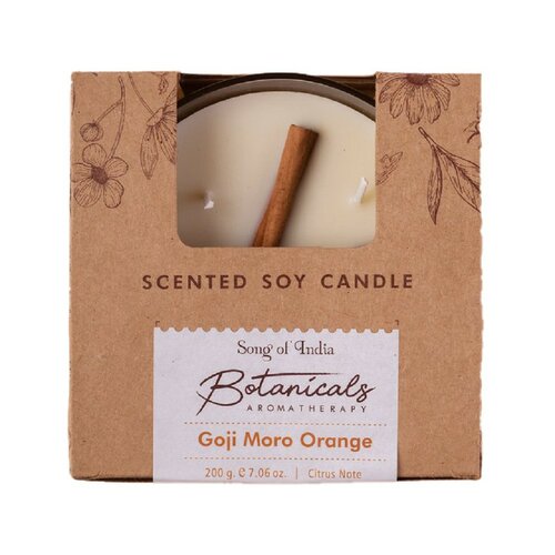 Organikus háromágú gyertya Goji Moro Orange 200 güvegben