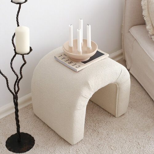 Polsterhocker Nu Teddy Cream