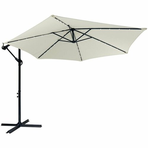 Avenberg Duży parasol z regulacją nachylenia Sunny LED 300, beżowy
