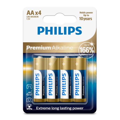 Philips AA 1,5 V Premium Alkaline elem, 4 db