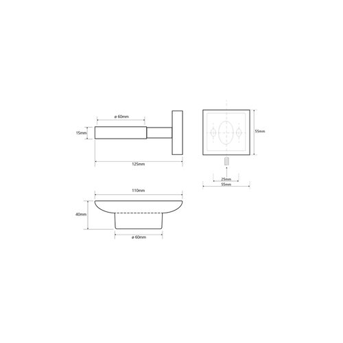 Dozator de săpun SAPHO XQ802 X-square sticlă albă, crom