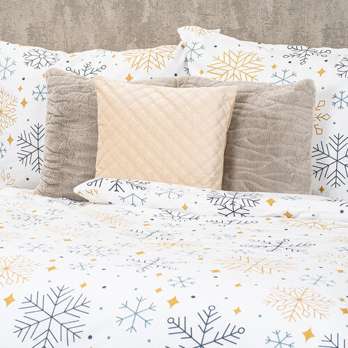 4Home Flanelno posteljnino Frosty snowflakes, 140x 200 cm, 70 x 90 cm