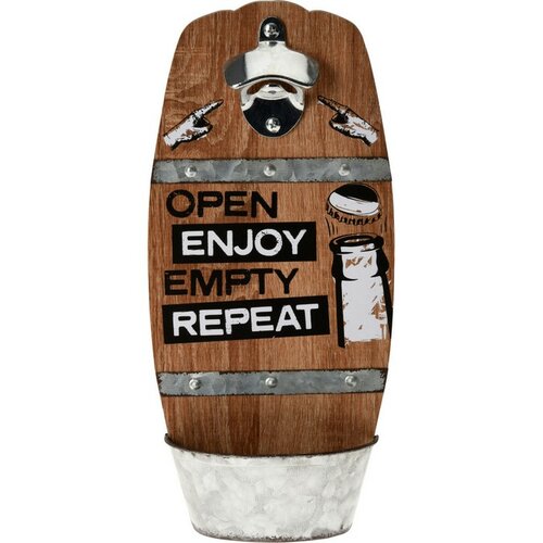 Nástěnný otvírák na láhve Open Enjoy, 15 x 32 x 6,7 cm