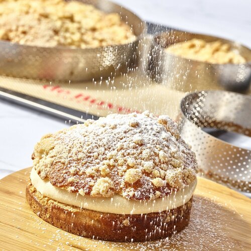 De Buyer 3098.07 perforiran okrogel okvir za torte18,5 cm, nerjaveče jeklo