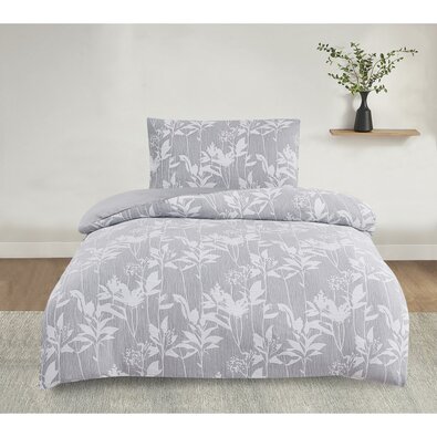 Jacquard-Bettwäsche Alabama grau, 140 x 200 cm, 70 x 90 cm