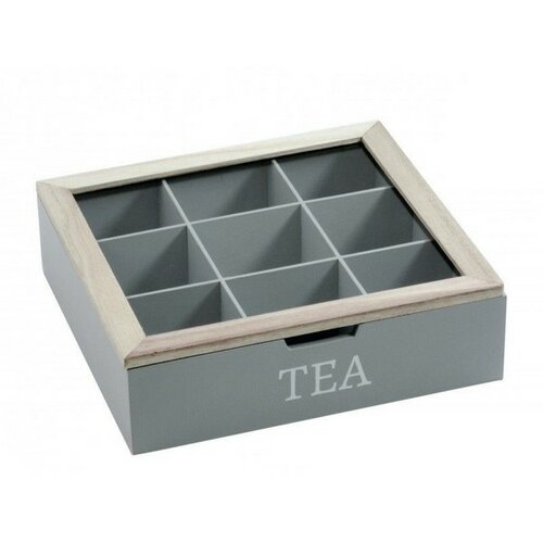 Levně EH Box na čajové sáčky 24 x 24 x 7 cm, šedá