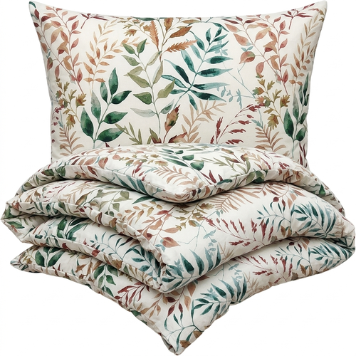 Bellatex Baumwollbettwäsche Zweig beige, 140 x 220 cm, 70 x 90 cm