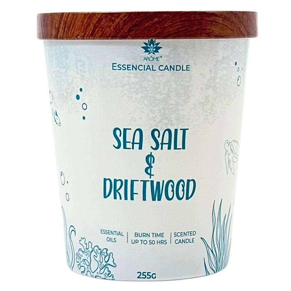 Arome Świeca w szkle z metalową pokrywką 255 g Sea salt & Driftwood