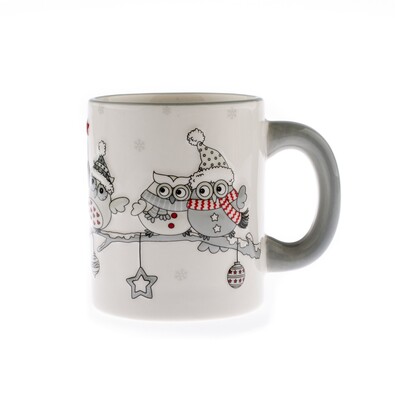 Keramiktasse Wintereulen, 330 ml