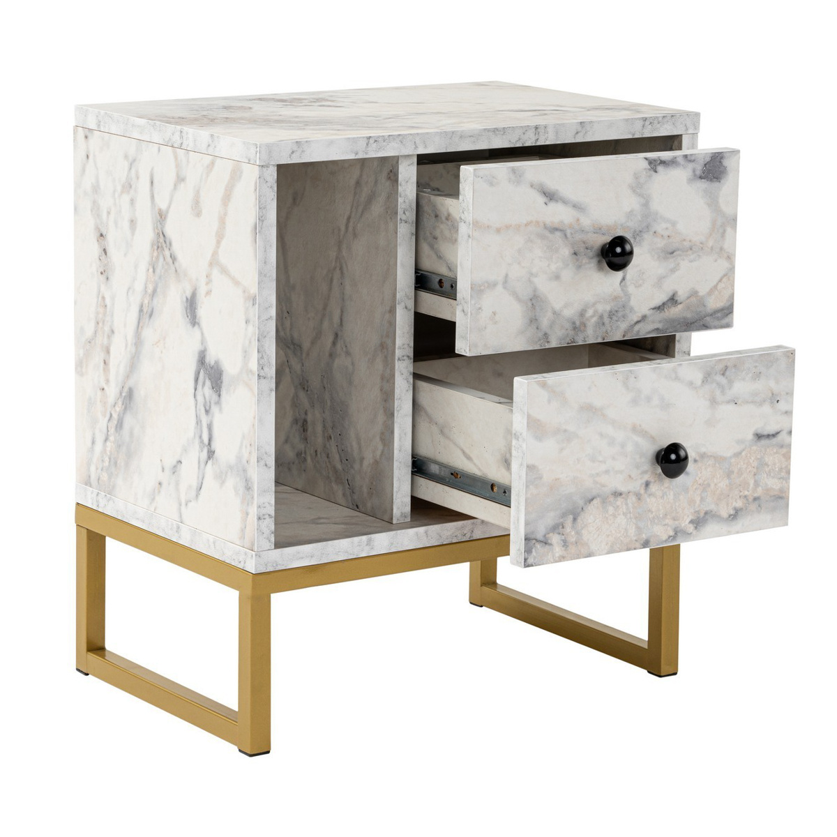 Noční stolek Glimmer Fressia Marble Gold - thumb (2)