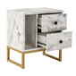 Nočný stolík Glimmer Fressia Marble Gold