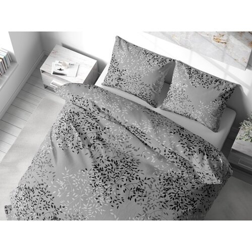 Stanex Lenjerie de pat din bumbac Ramuri gri, 140 x 200 cm, 70 x90 cm