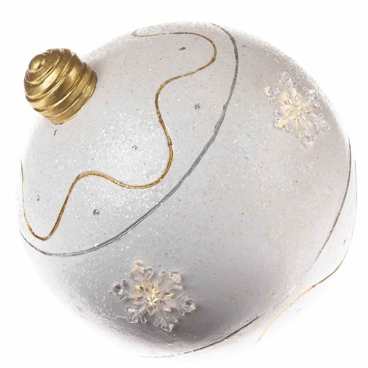 Fotografie Vánoční LED dekorace Ball bílá, pr. 24 cm
