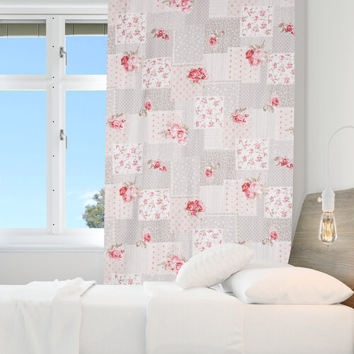 Patchwork függöny szürke, 140 x 250 cm