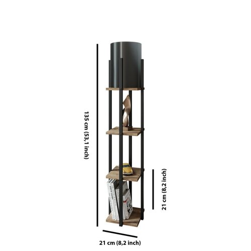 Stojacia lampa Nora - Black, Natural