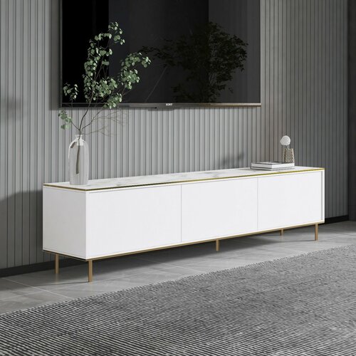 Stolik pod telewizor Imaj White Marble and Gold