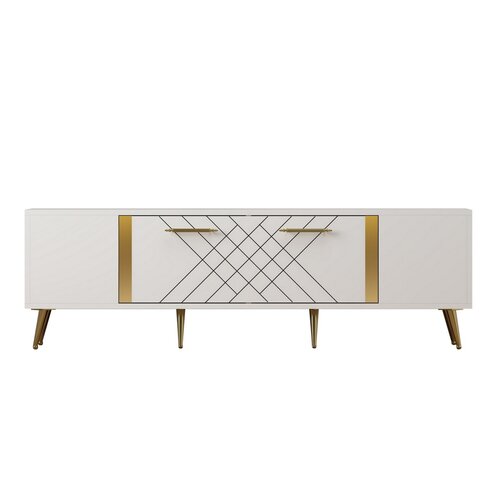 Televizní stolek Detas White and Gold